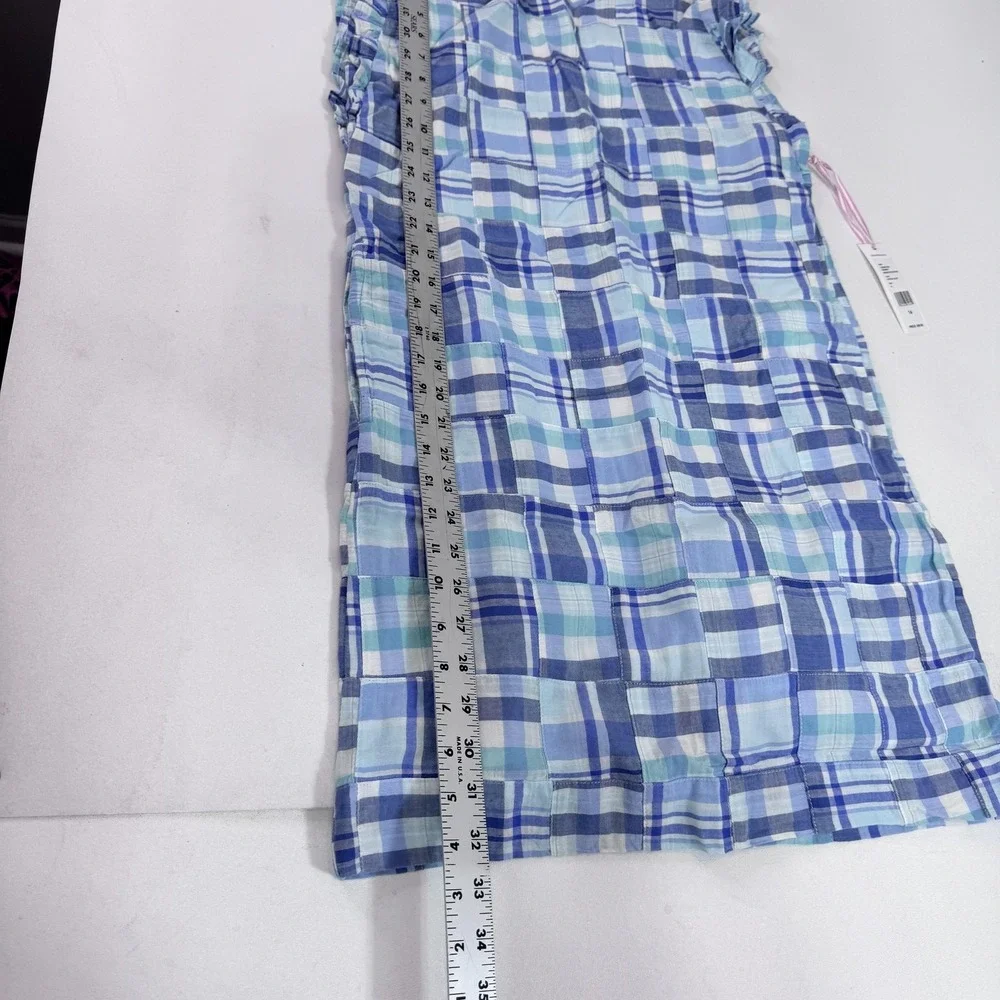 Vineyard Vines Dress Girls 14 Blue Patchwork Madras Flutter Sleeve Shift‎ Cotton
